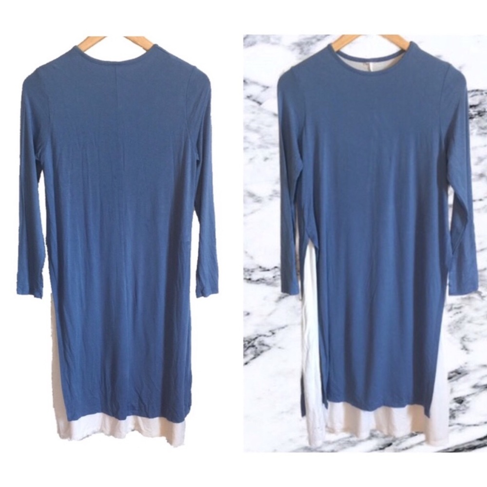 Stretchy Dual-Layer Midi Dress.